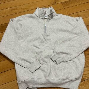 Women's Gray Quarter-Zip Sweater